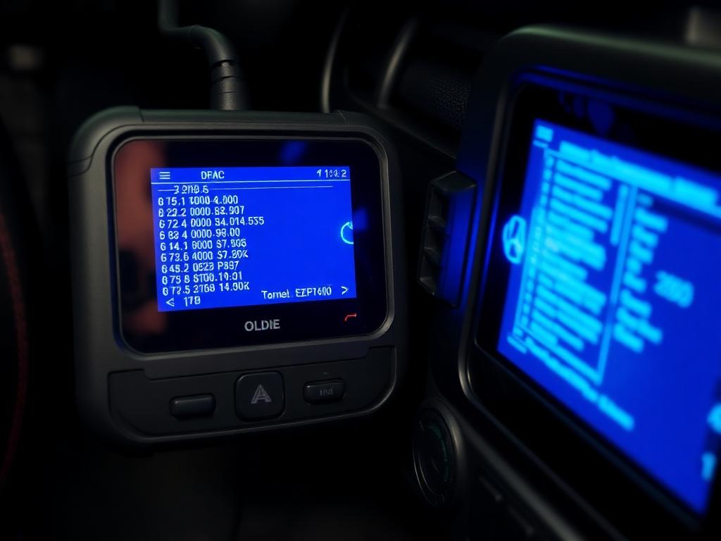 Opel diagnostic equipment connected to a vehicle